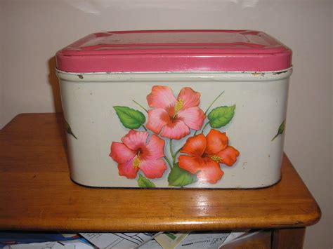 Pink and Metal Bread Box 